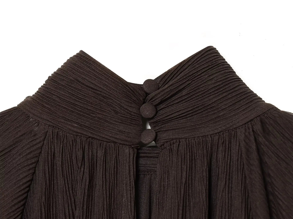 High Neck Ruffle Tiered Mini Dress