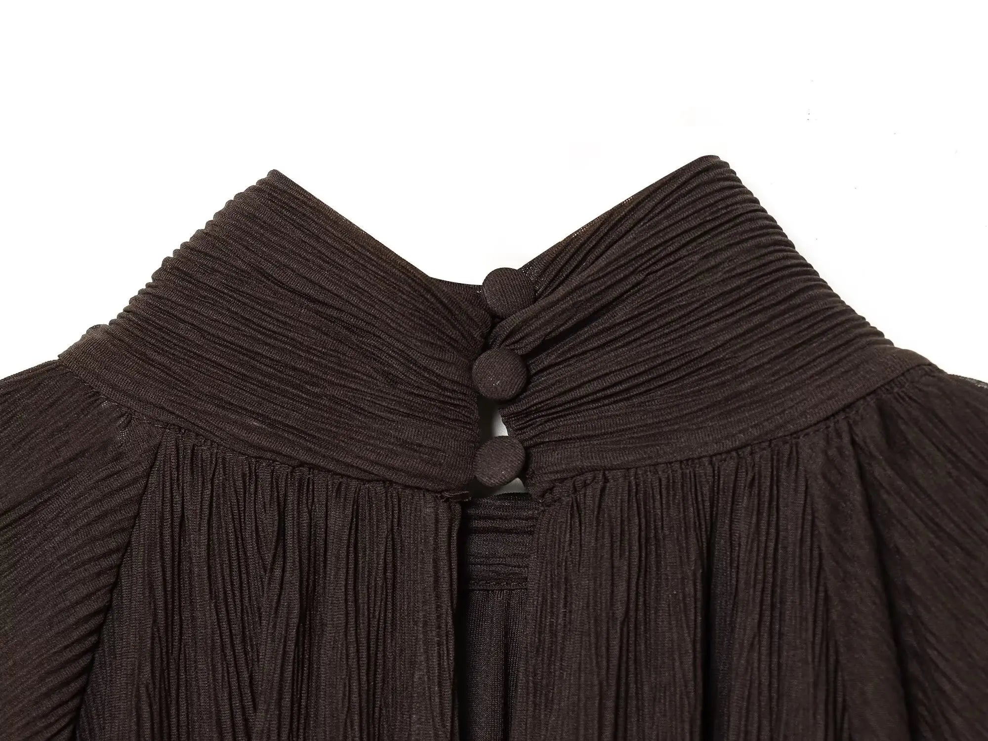 High Neck Ruffle Tiered Mini Dress