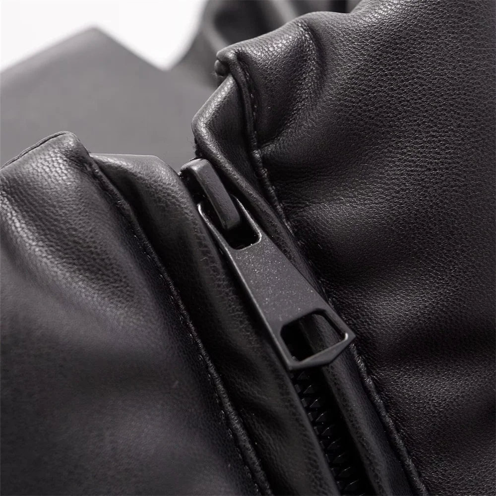 Noir Luxe Puffer Jacket