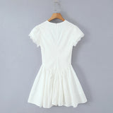 Tie Front Plunge Mini Dress