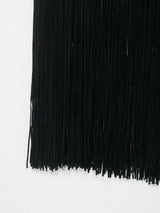 Fringe Cascade Column Maxi Dress