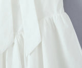 Lace Ruffle Bow Bardot Mini Dress