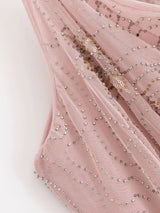 Beaded Cowl Neck Ruched Mini Dress