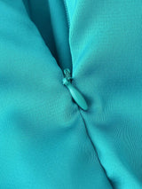 One Shoulder Draped Pleated Trim Midi Dress