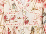 Botanical V Neck Long Sleeve Maxi Dress