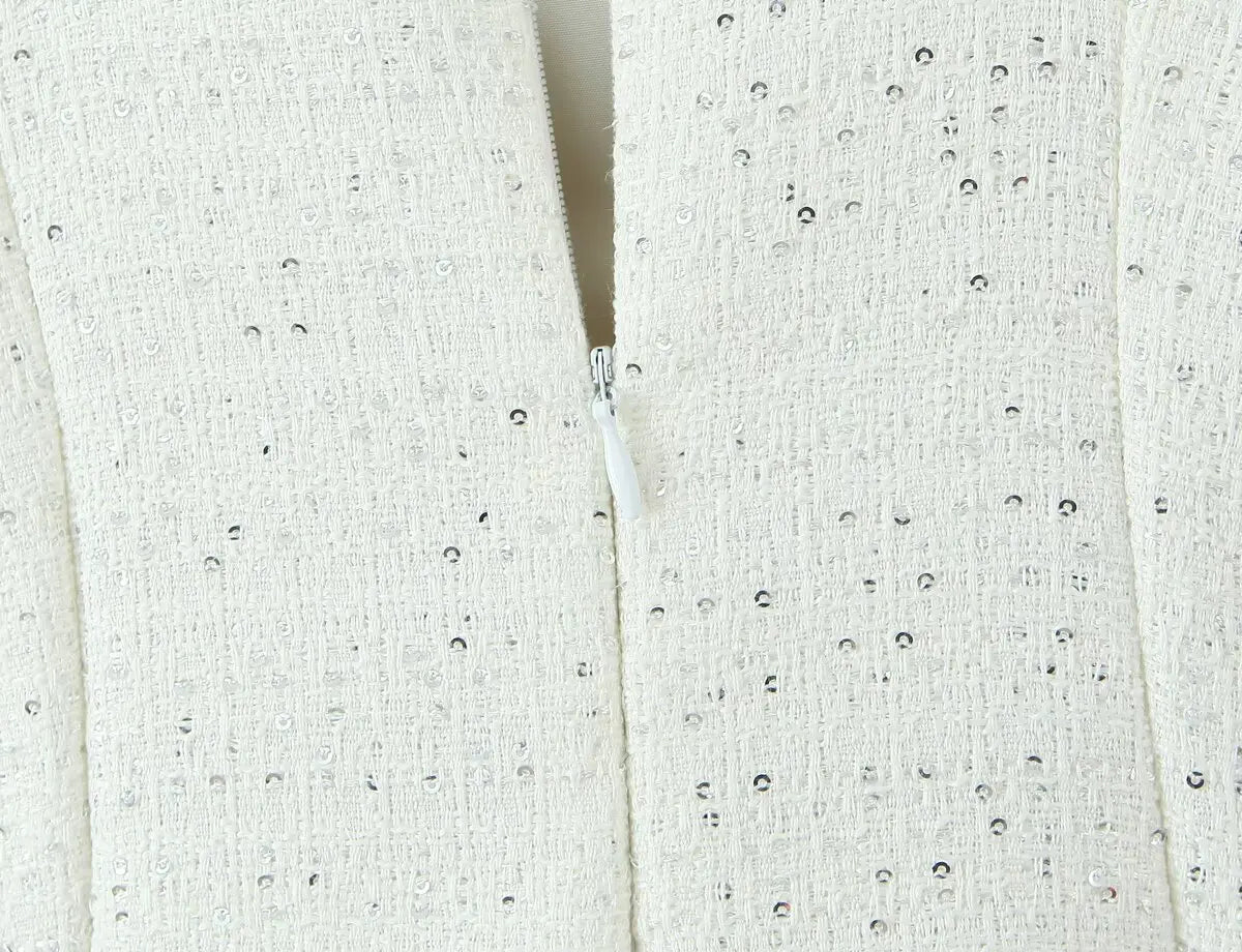 Bow Detail Lace Hem Mini Dress