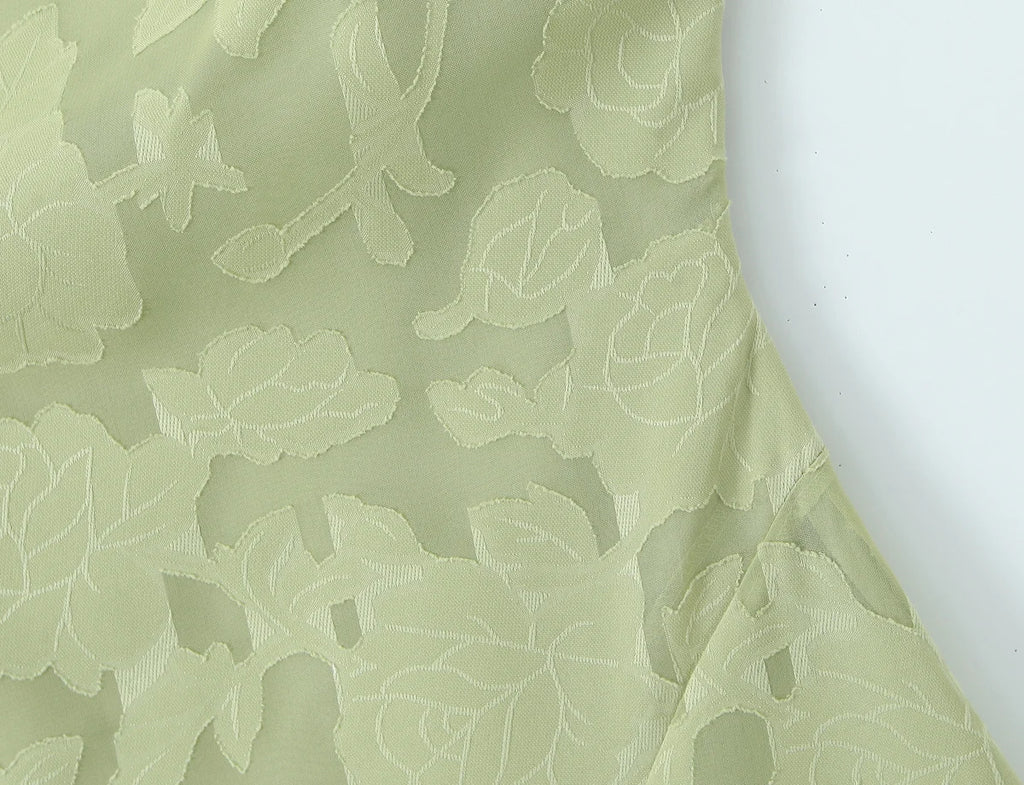 Floral Jacquard Crossback Maxi Dress