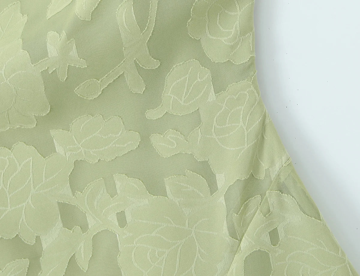 Floral Jacquard Crossback Maxi Dress