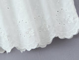 Embroidered Asymmetric Ruffle Midi Dress