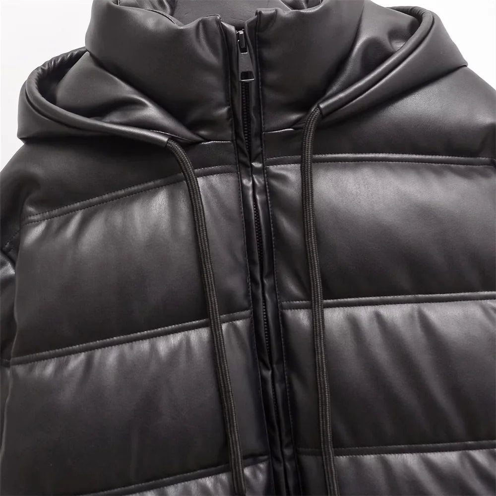 Noir Luxe Puffer Jacket