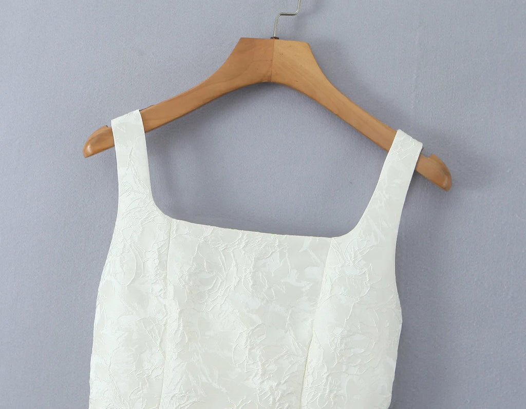 Embossed Floral Mini Dress