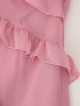Tie Front Ruffle Maxi Dress