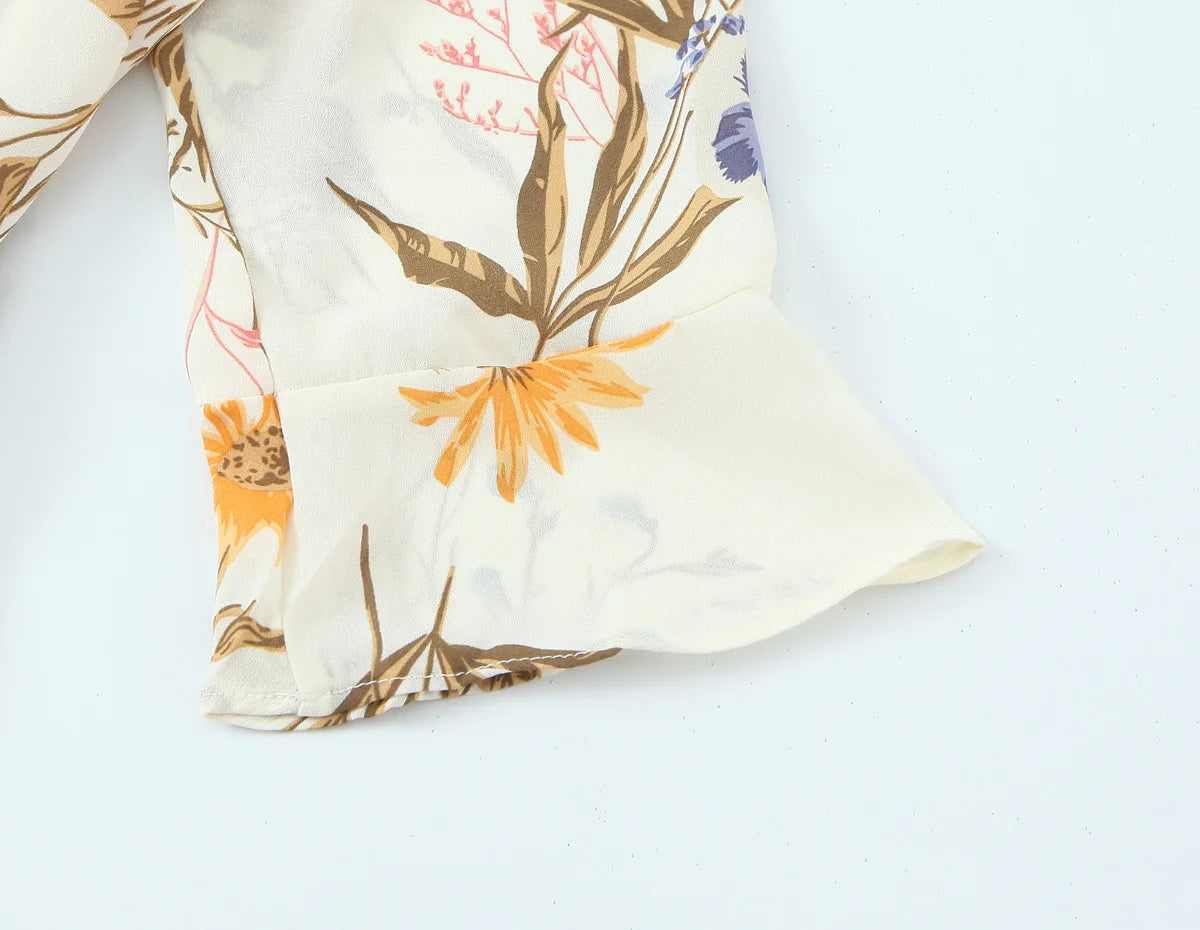 Botanical Wrap Kimono Mini Dress