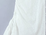 Embroidered Asymmetric Ruffle Midi Dress