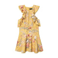 Ruffle Trim High Neck Floral Mini Dress