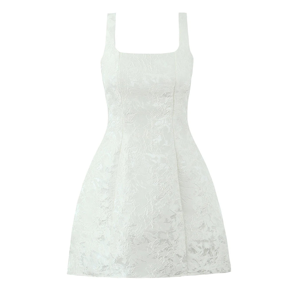 Embossed Floral Mini Dress