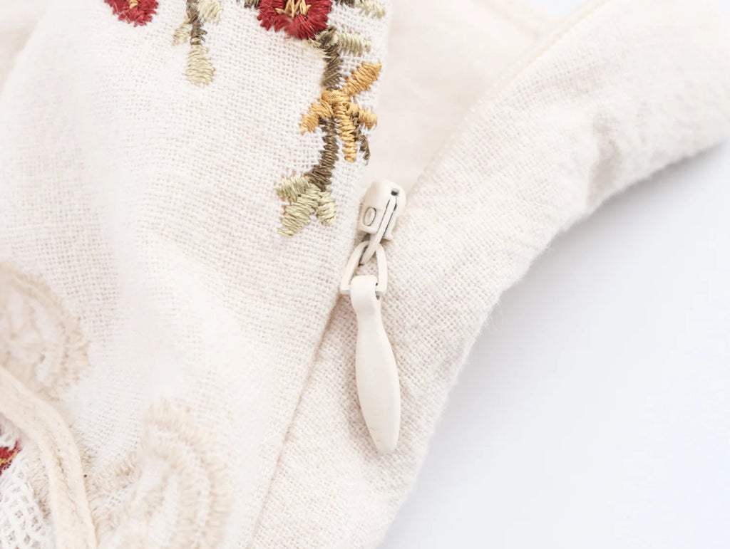 Embroidered Bustier Bubble Mini Dress