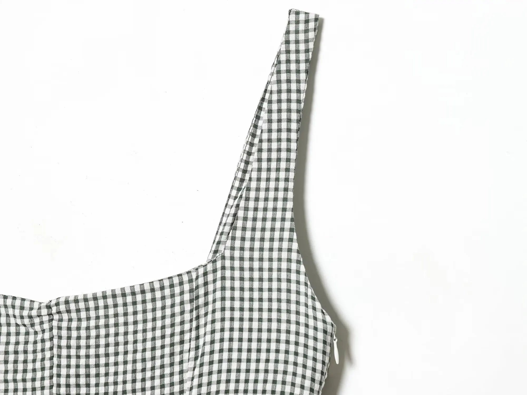 Square Neck Pleated Midi Dress