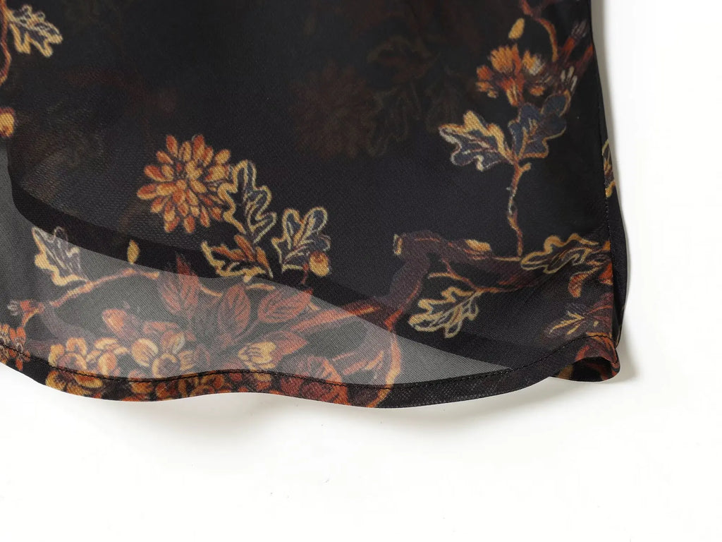 Draped Cowl Neck Floral Maxi Dress