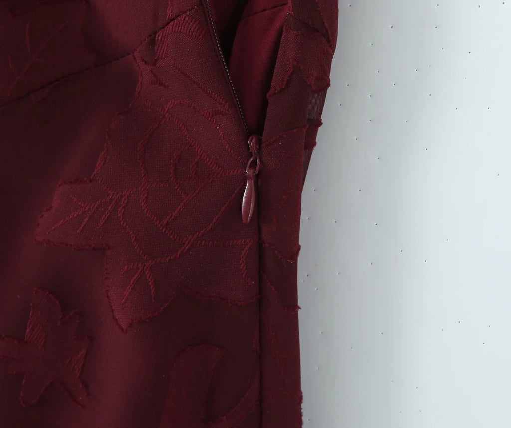 Crisscross Back Lace Textured Midi Dress