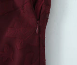 Crisscross Back Lace Textured Midi Dress