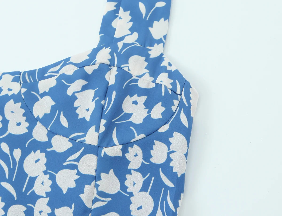 Square Neck Seamed Midi Dress