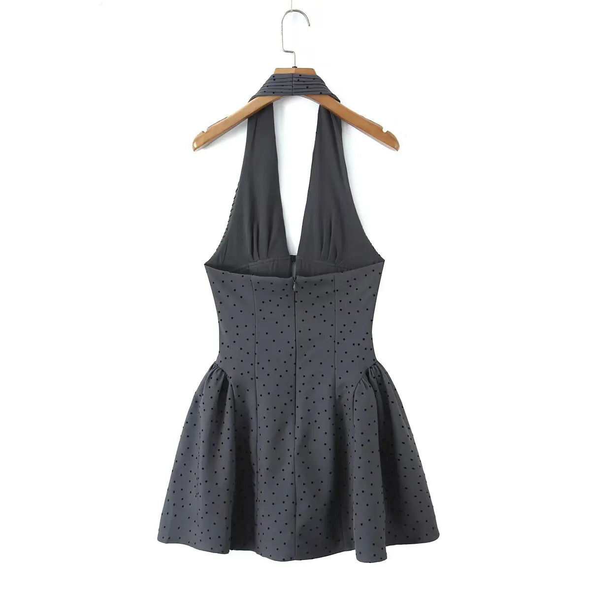 Notched Collar Button Front Mini Dress