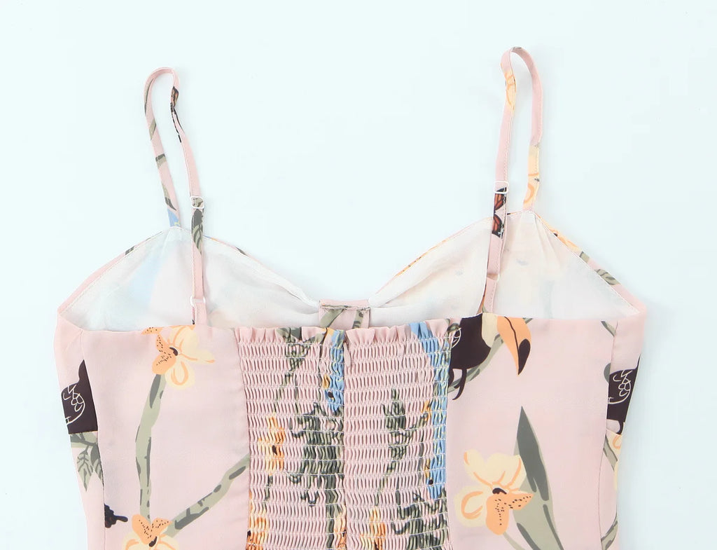Bird Garden Wrap Midi Dress