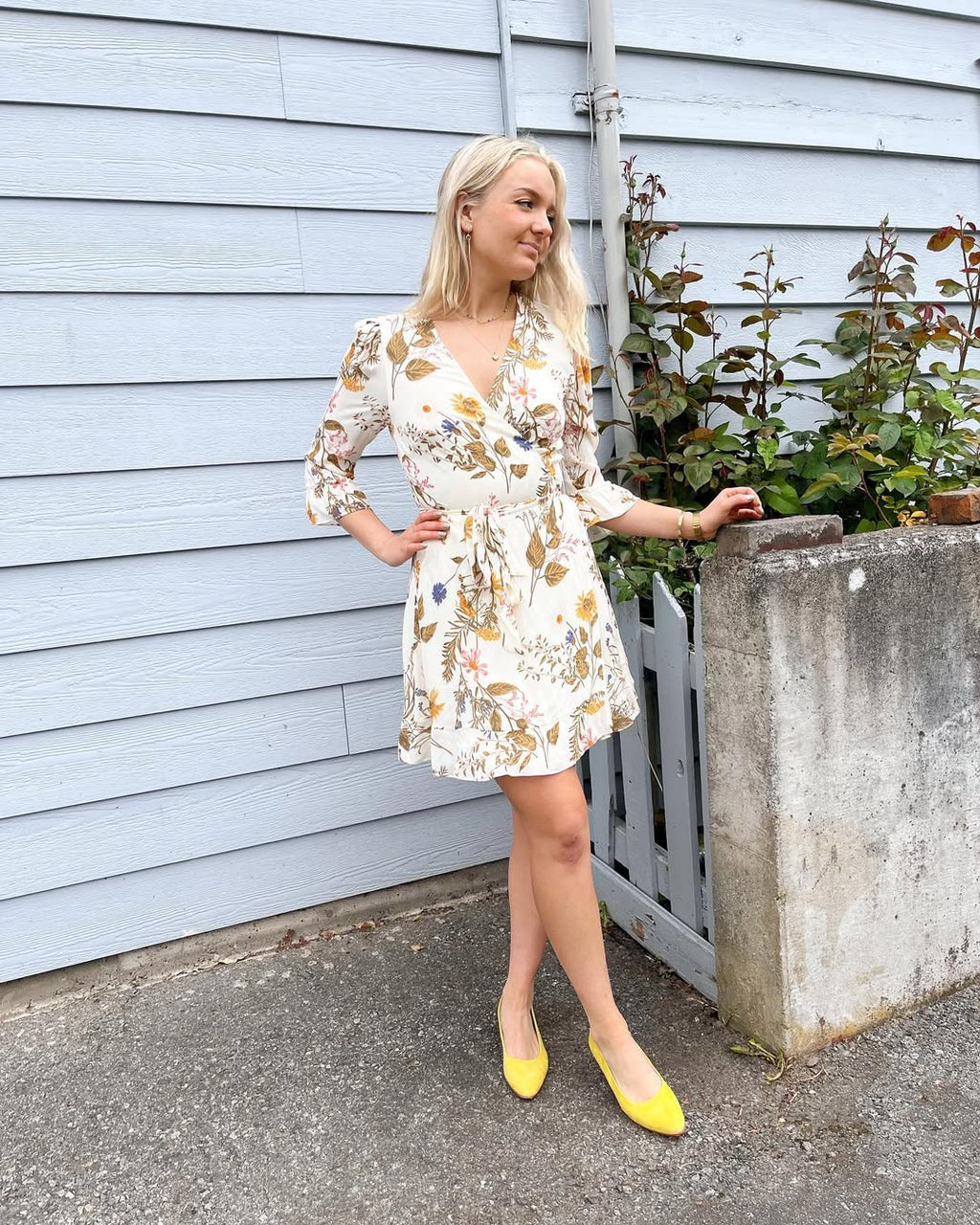 Botanical Wrap Kimono Mini Dress