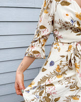 Botanical Wrap Kimono Mini Dress