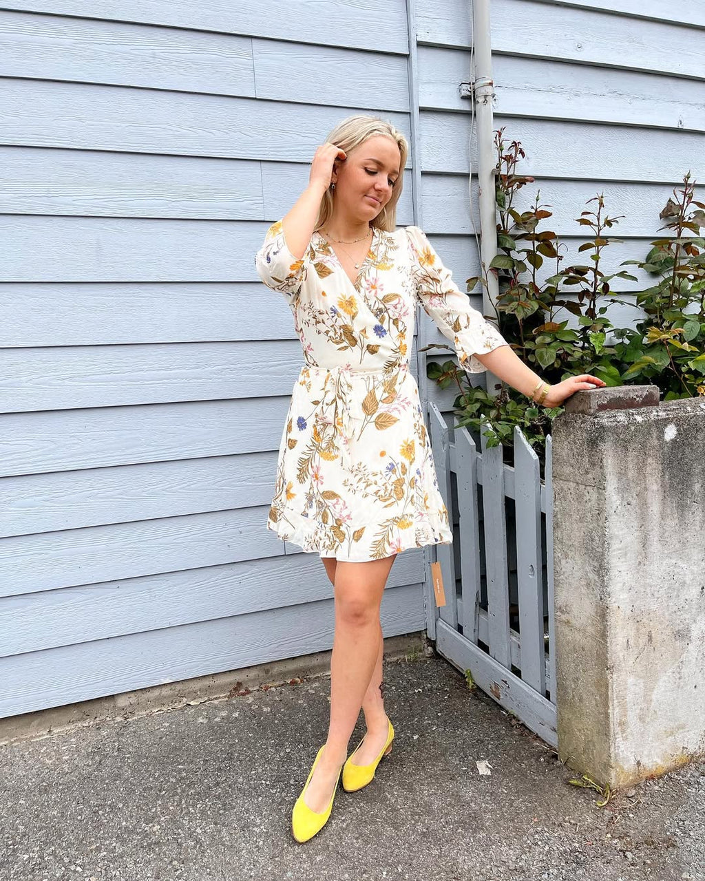 Botanical Wrap Kimono Mini Dress