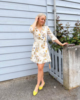 Botanical Wrap Kimono Mini Dress