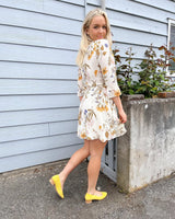 Botanical Wrap Kimono Mini Dress