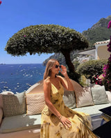 Spaghetti Strap A Line Midi Dress