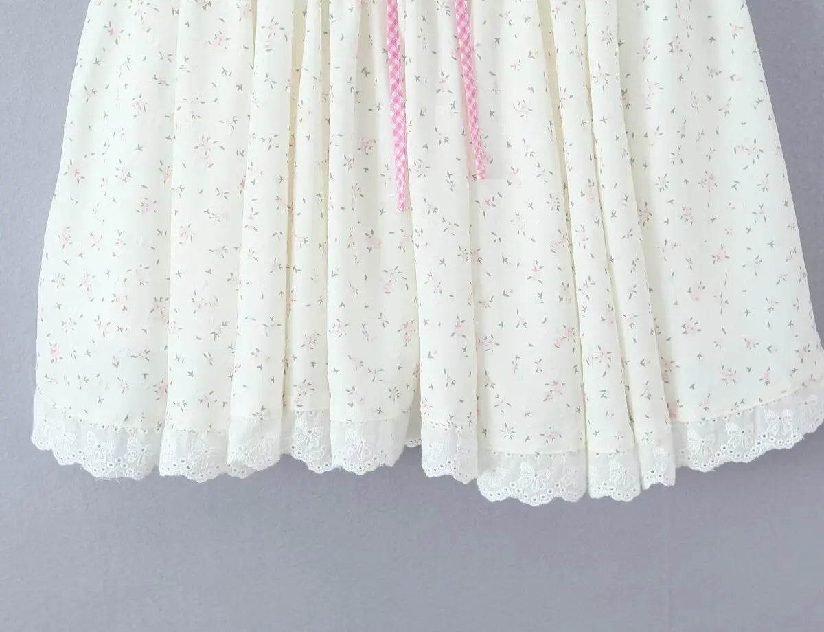 Lace Corset Puff Sleeve Mini Dress