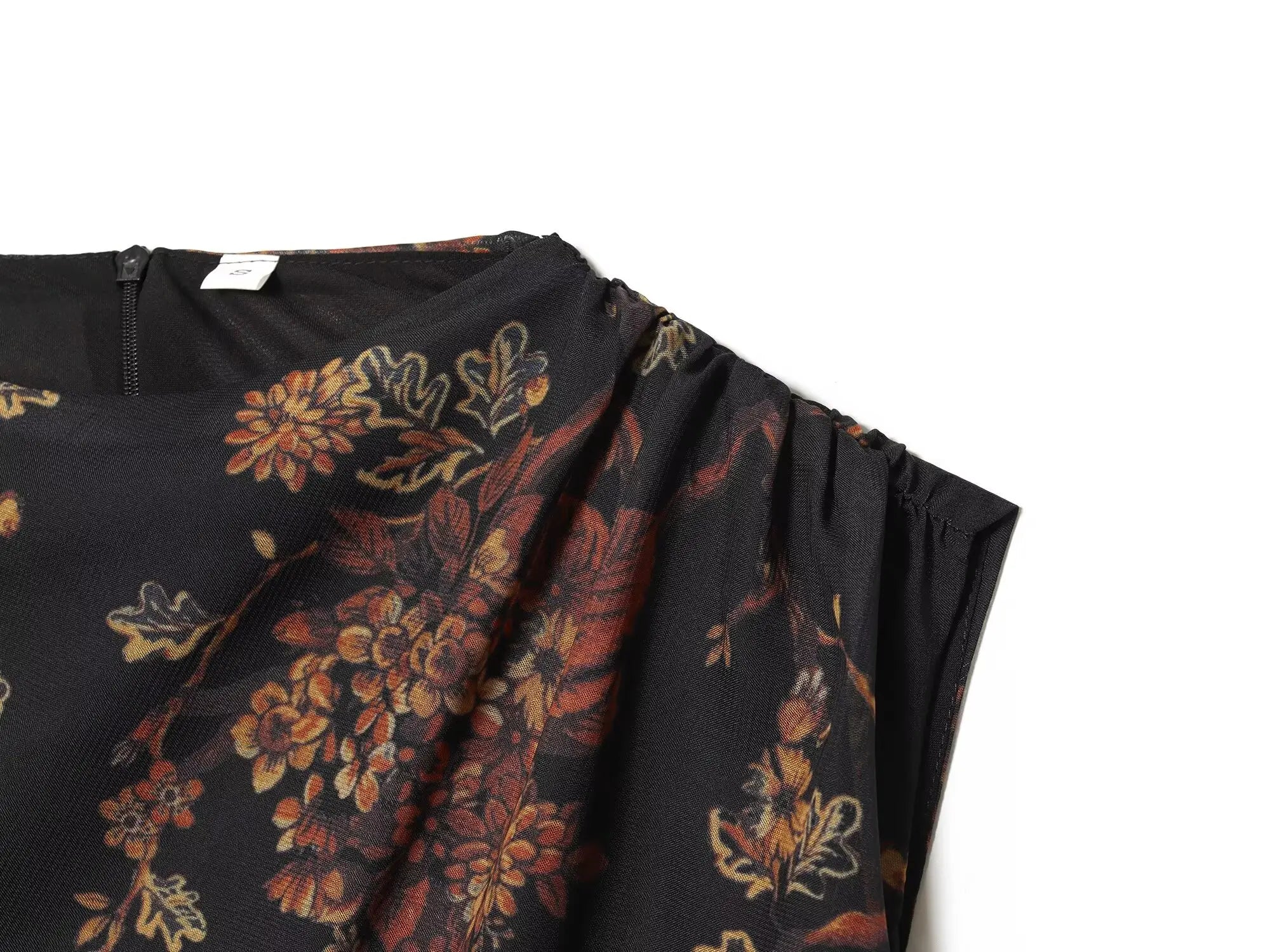 Draped Cowl Neck Floral Maxi Dress