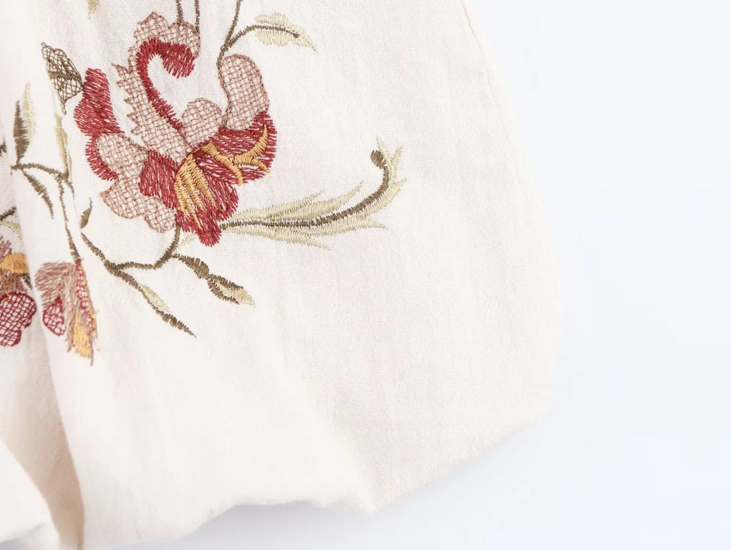 Embroidered Bustier Bubble Mini Dress