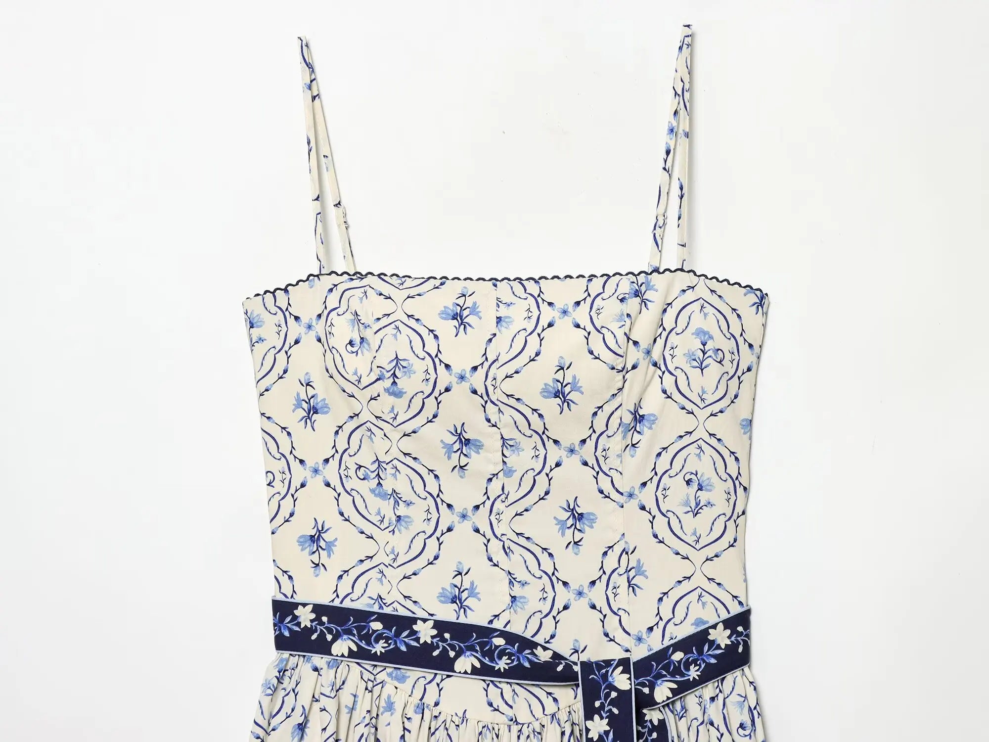 Porcelain Belt Midi Dress