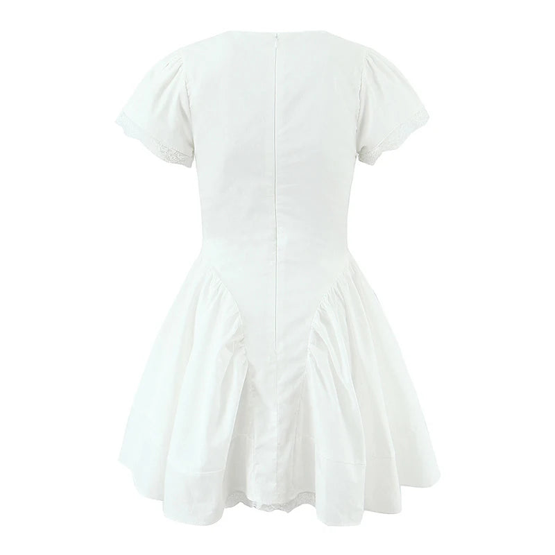 Tie Front Plunge Mini Dress