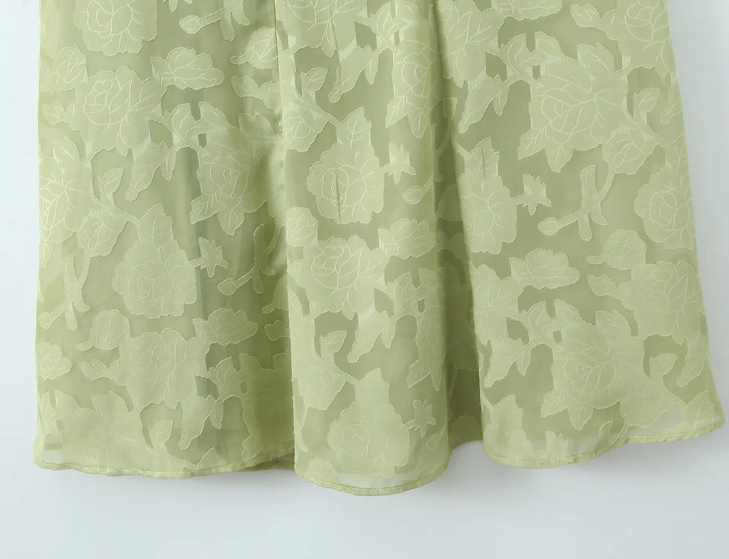 Floral Jacquard Crossback Maxi Dress
