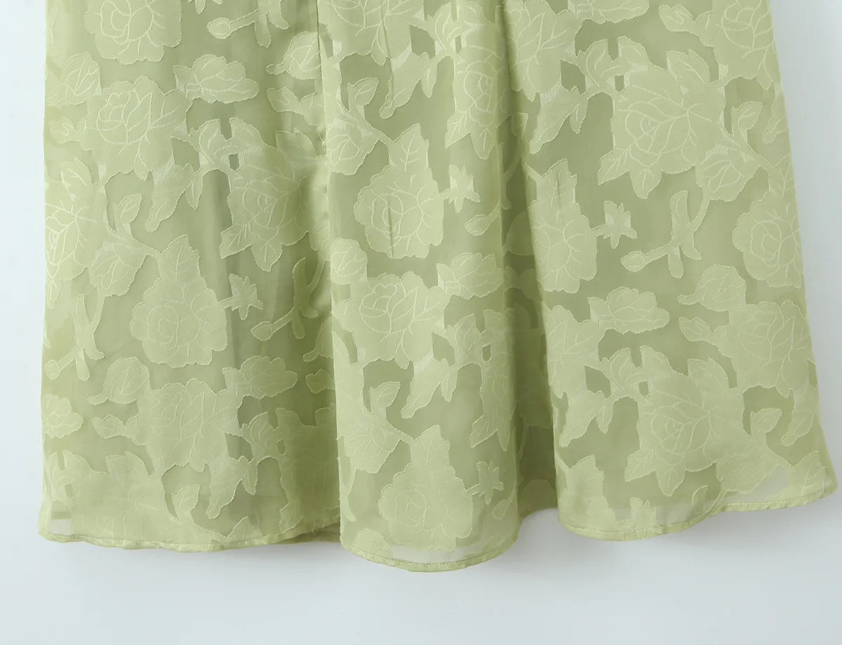 Floral Jacquard Crossback Maxi Dress
