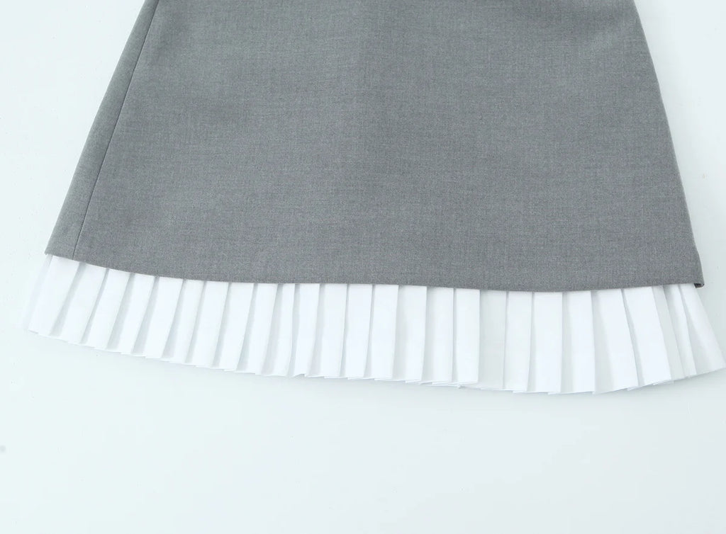 Sleeveless A Line Pleated Hem Mini Dress