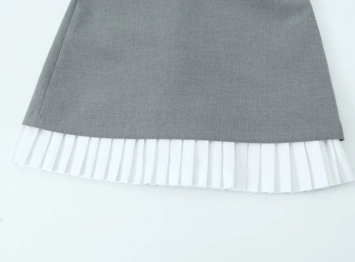 Sleeveless A Line Pleated Hem Mini Dress
