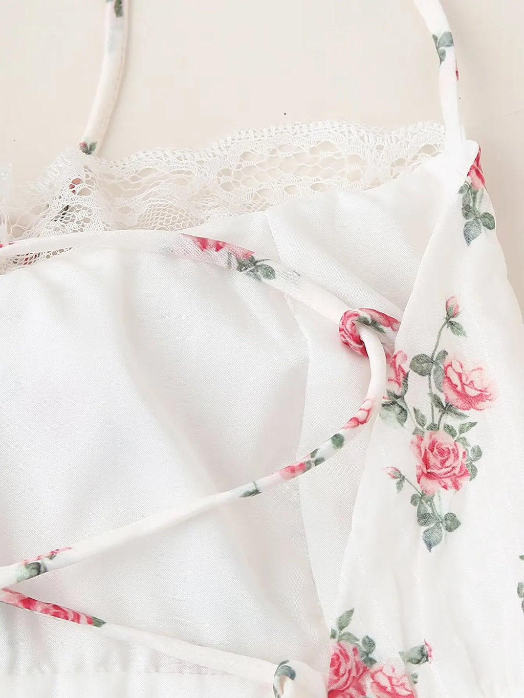 Halter Tie Patchwork Lace Maxi Dress