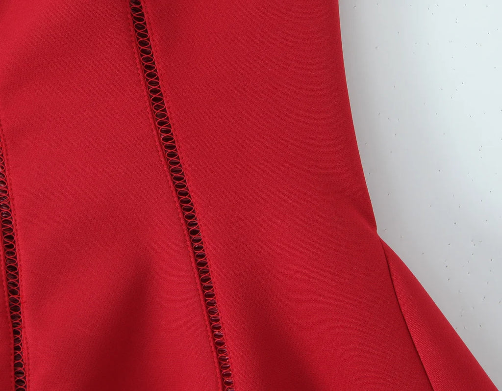 Halter Tie Neck Flare Mini Dress