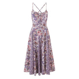 Lace Up Crossback Corset Midi Dress