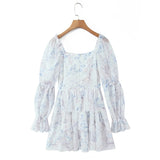 Lace Up Tiered Ruffle Mini Dress