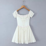 Lace Corset Puff Sleeve Mini Dress