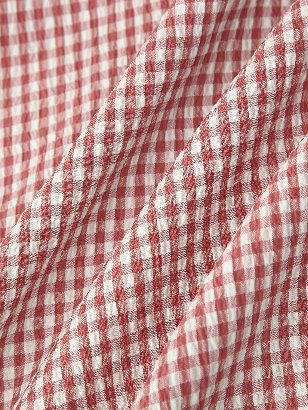 Smocked Crewneck Gingham Maxi Dress