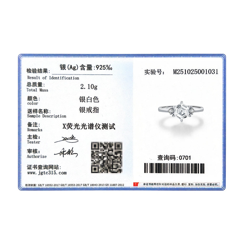 MODIAN 925 Sterling Silver Elegant Sparkling Hexagon Clear Zirconia Wedding Finger Rings For Women Dating Fine Jewelry